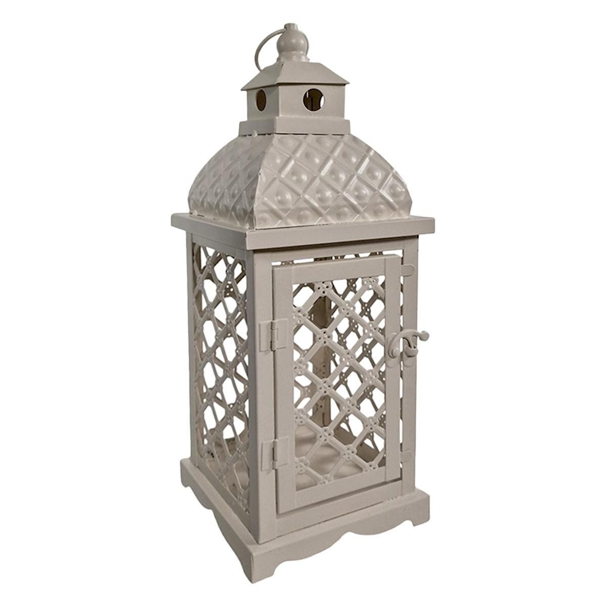Lanterna metallo beige 13 x 13 cm