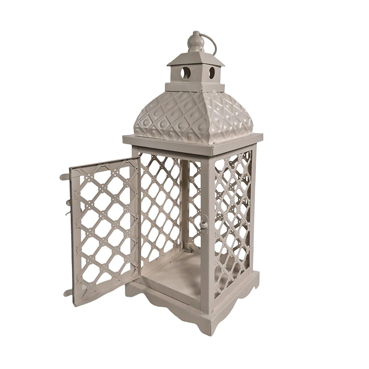 Lanterna metallo beige 13 x 13 cm