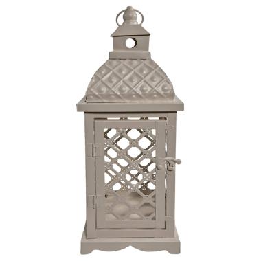Lanterna metallo beige 13 x 13 cm