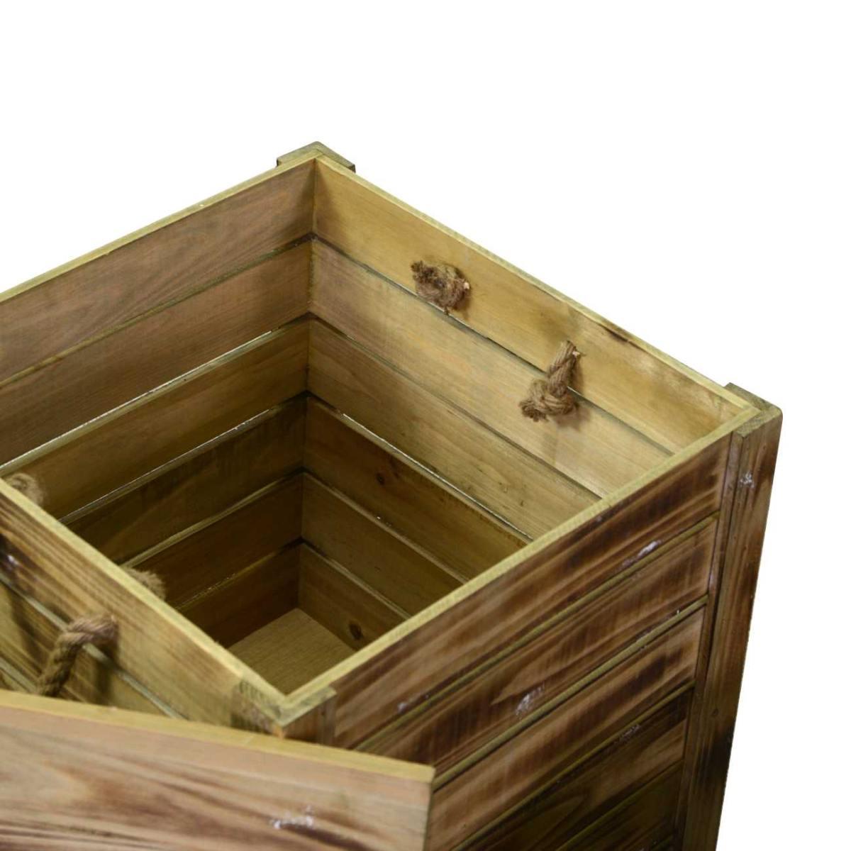 Scatola portaoggetti legno coperchio 29 x 29 x 30,5 cm
