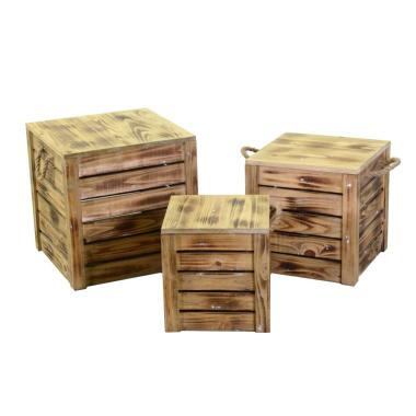 Scatola portaoggetti legno coperchio 35 x 35 cm