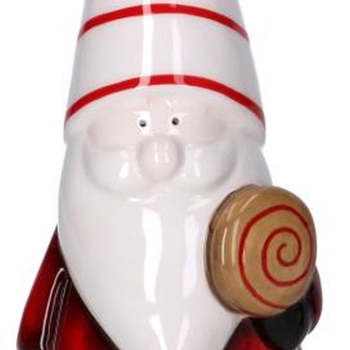 Babbo natale ceramica rosso 17 cm