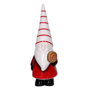Babbo natale ceramica rosso 17 cm