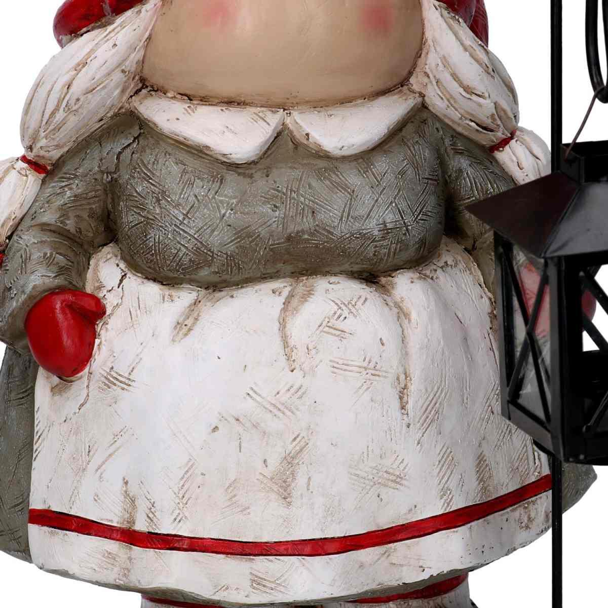 Gnomo natalizio resina lanterna grembiule 27 x 22 cm