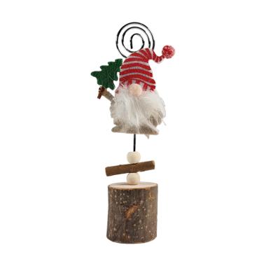 Segnaposto natalizio molletta legno babbo natale 15,5 cm