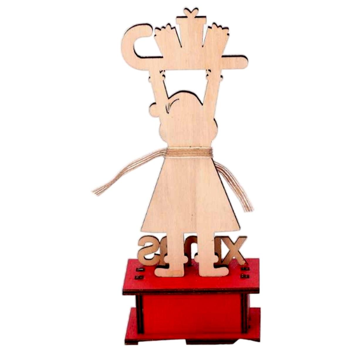 Calendario avvento legno conpupazzo di neve 22,5 cm