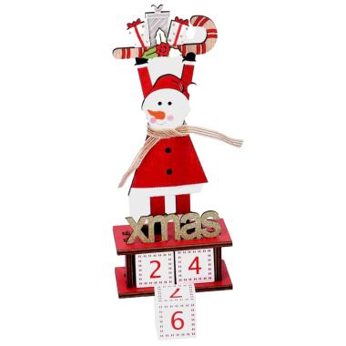 Calendario avvento legno conpupazzo di neve 22,5 cm