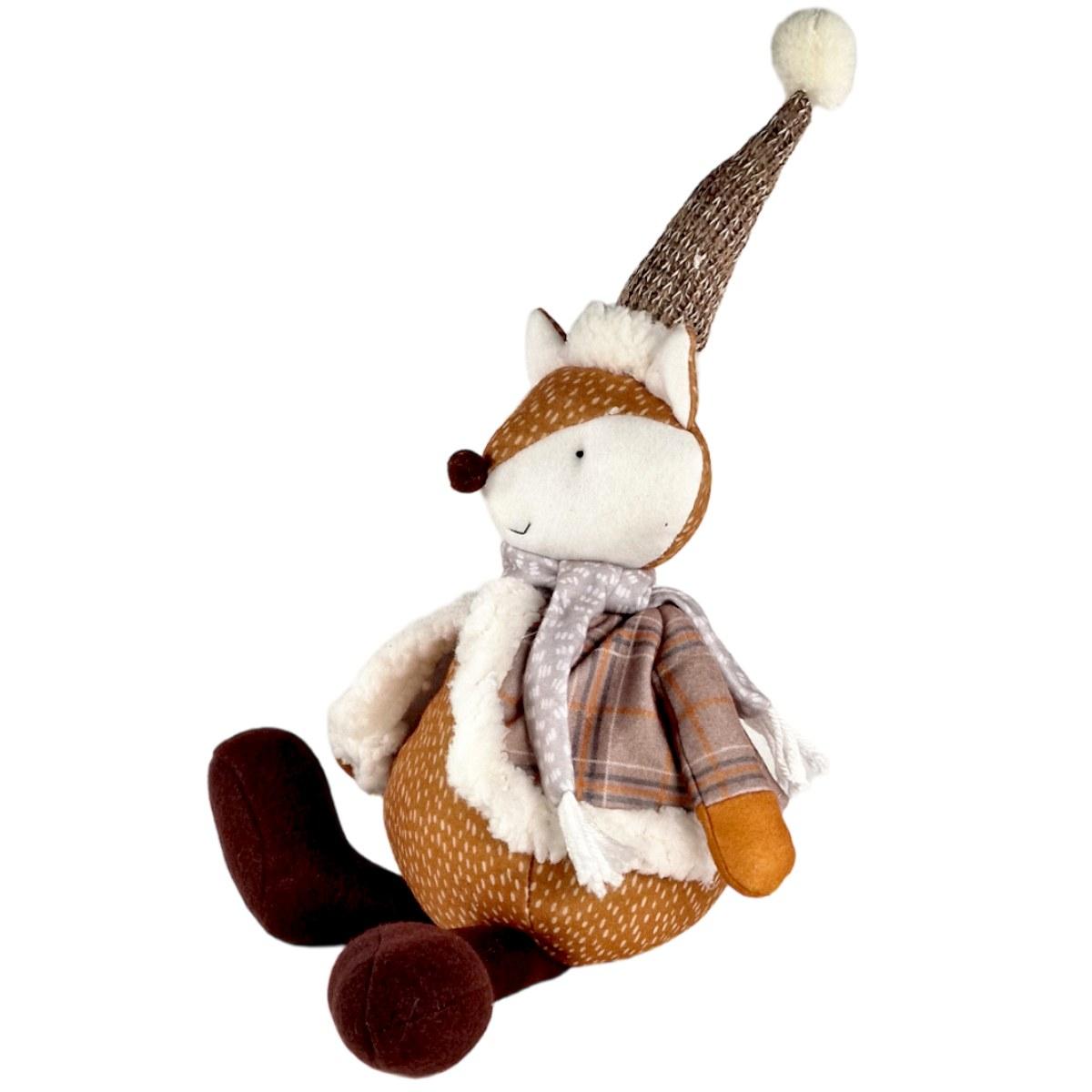 Pupazzo natalizio renna sciarpa cappello 54 cm