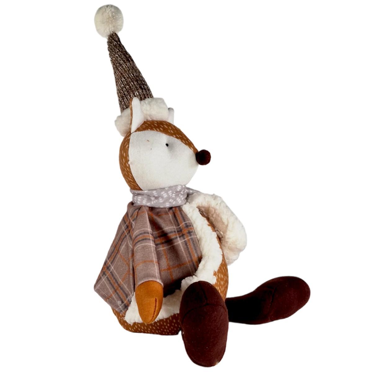 Pupazzo natalizio renna sciarpa cappello 54 cm