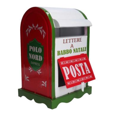 Cassetta natalizia postale metallo 20 x 22,5 cm
