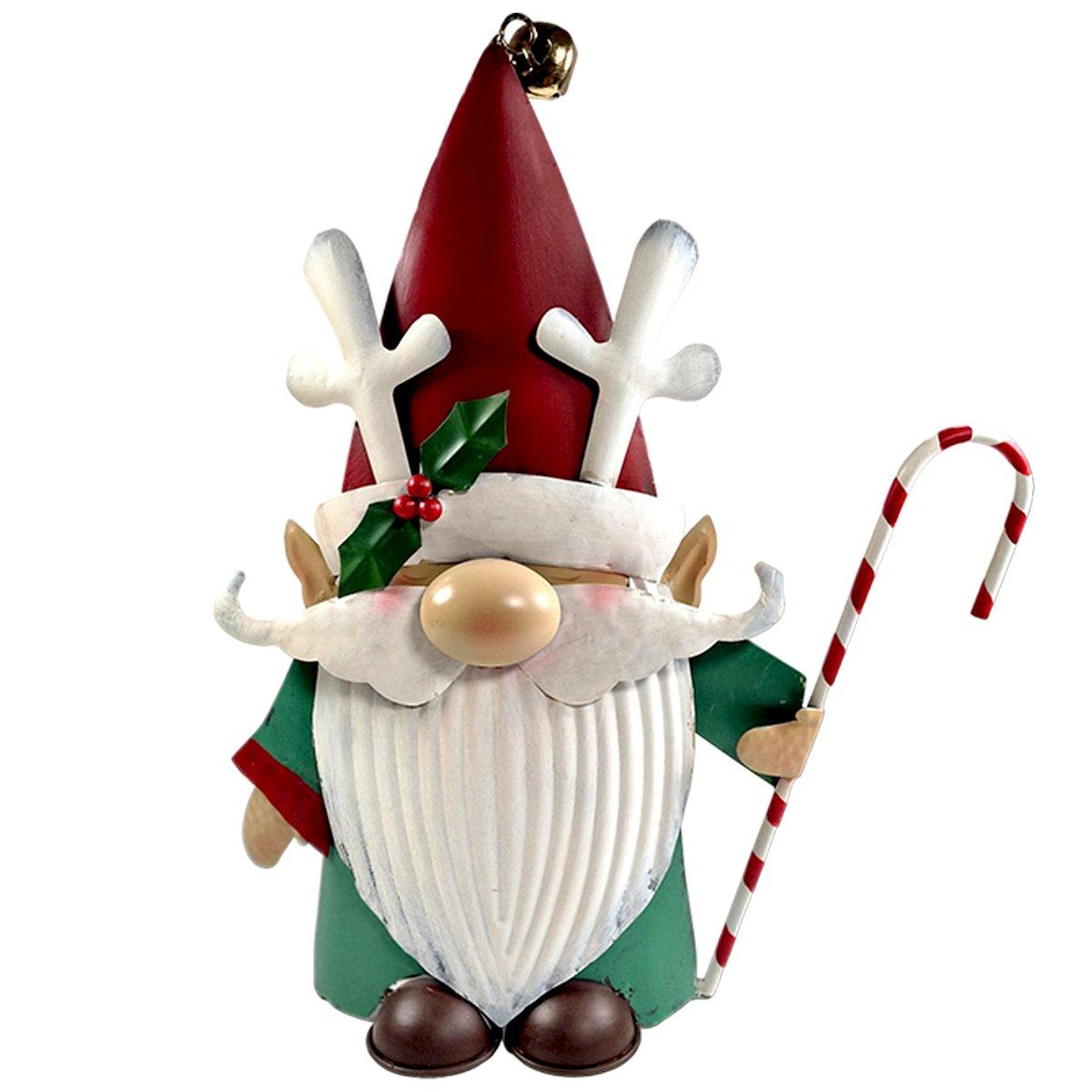 Decorazione natalizia babbo natale metallo 34,5 x 10 cm