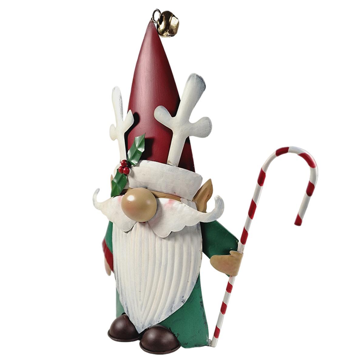 Decorazione natalizia babbo natale metallo 34,5 x 10 cm