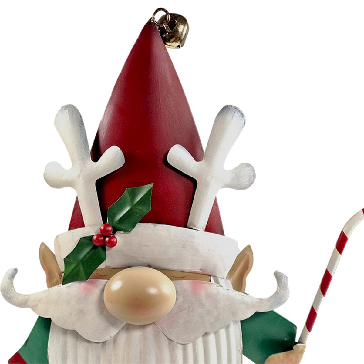 Decorazione natalizia babbo natale metallo 34,5 x 10 cm