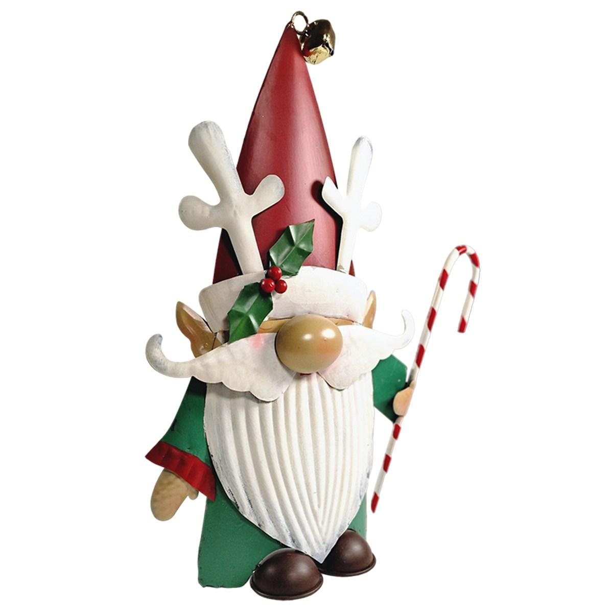 Decorazione natalizia babbo natale metallo 34,5 x 10 cm