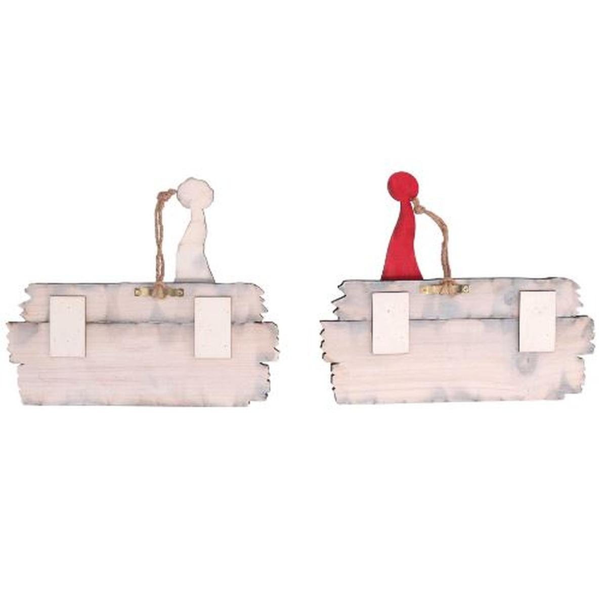 Targa natalizia legno babbo natale 23 x 19 cm