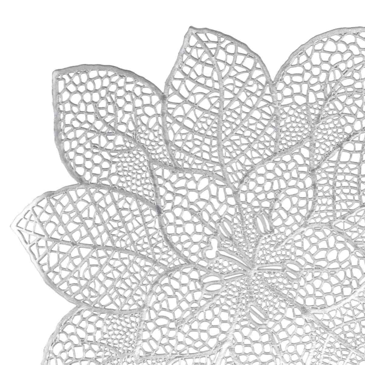 Runner fiori argento plastica 35 x 91 cm