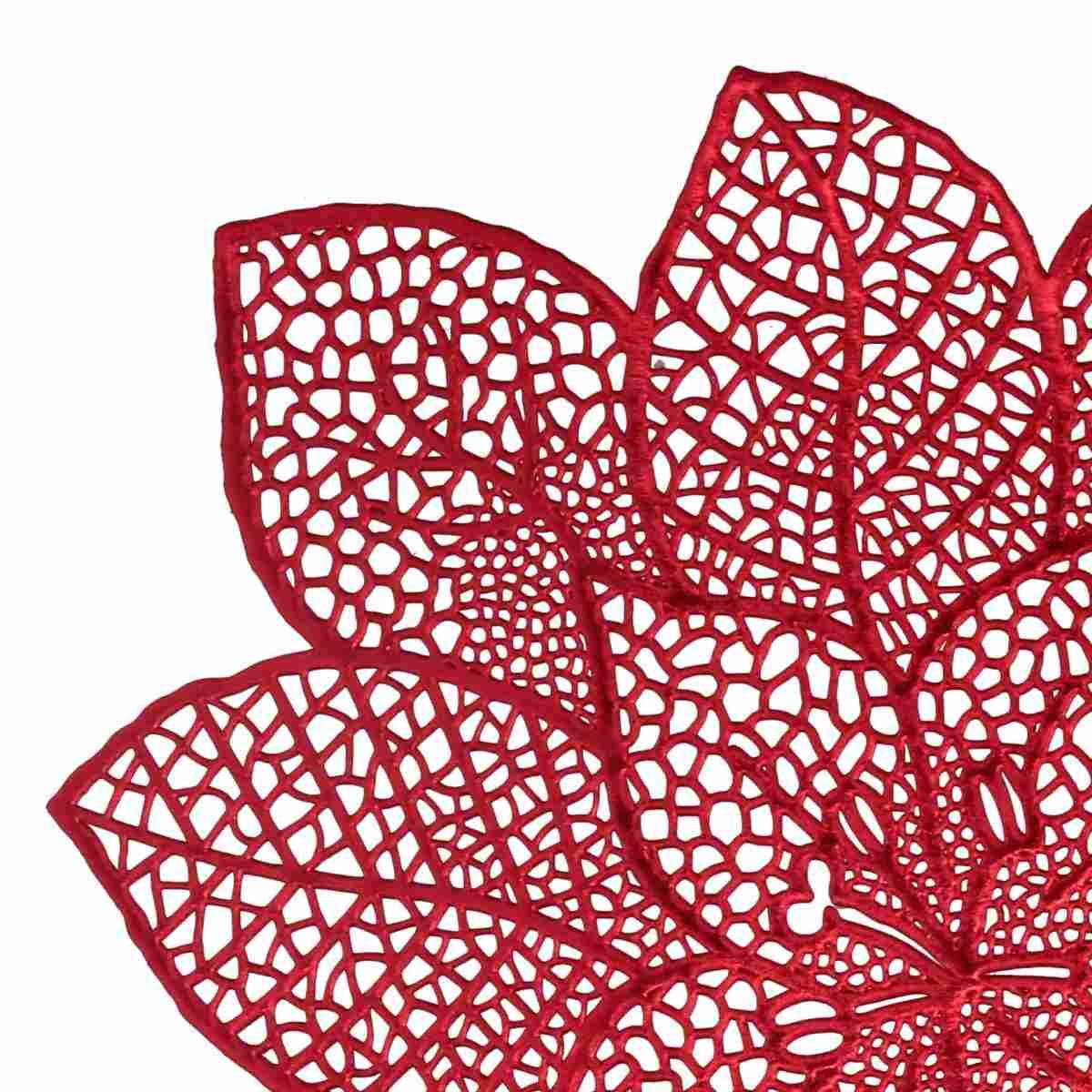 Runner fiori rosso plastica 35 x 91 cm