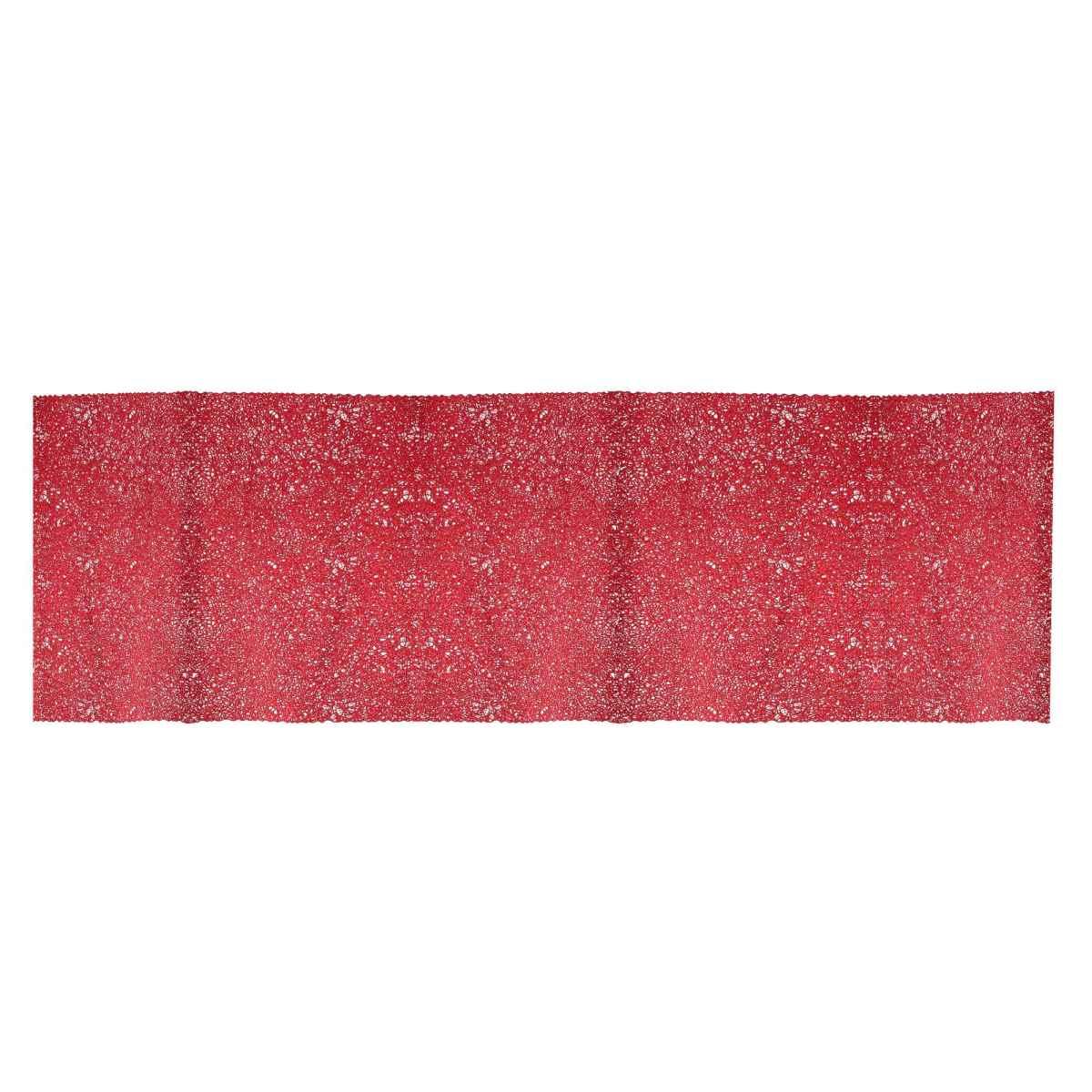 Runner rettangolare rosso plastica 33 x 155 cm