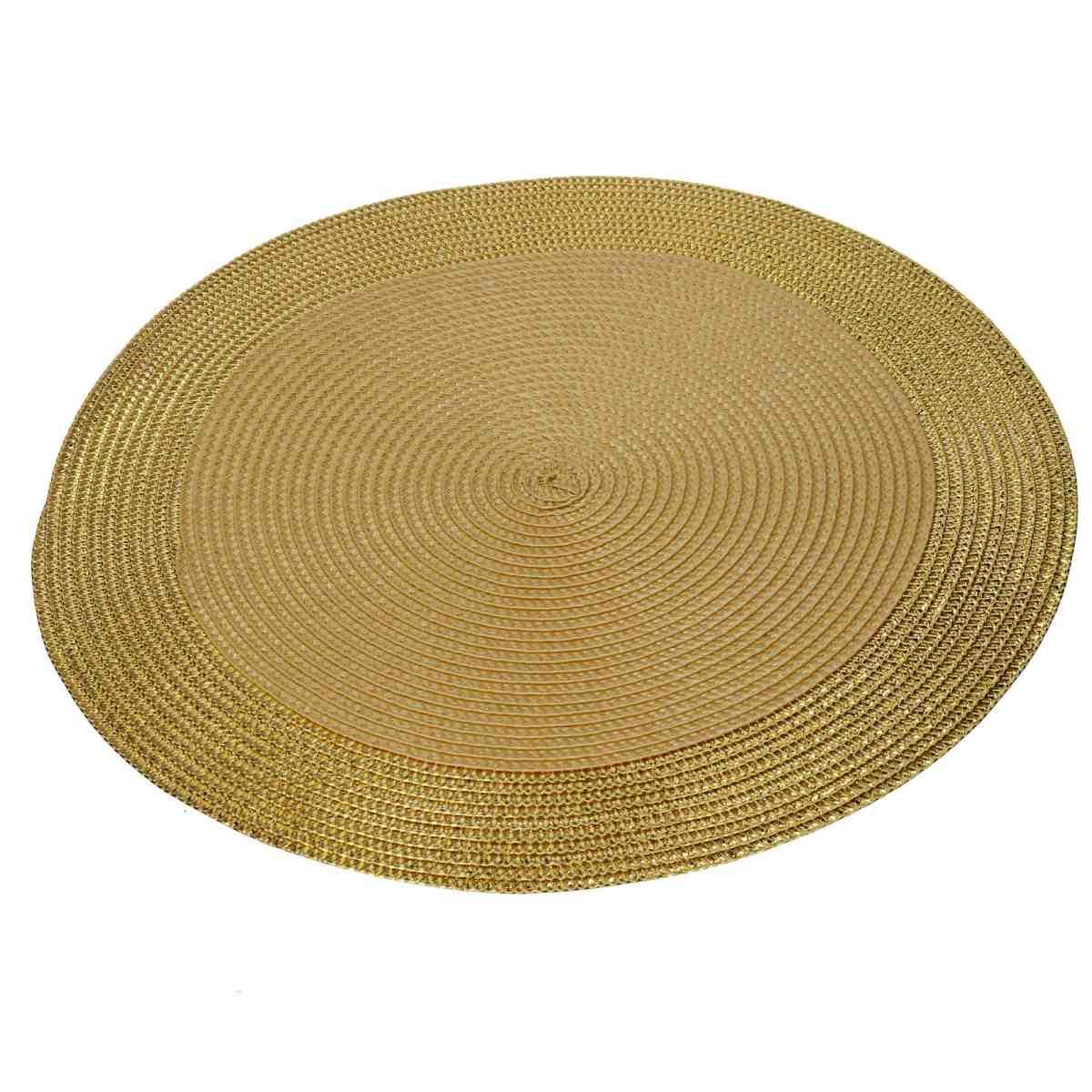 Tovaglietta Natalizia Sottopiatto PVC Oro cm.Ø38 |Vacchetti