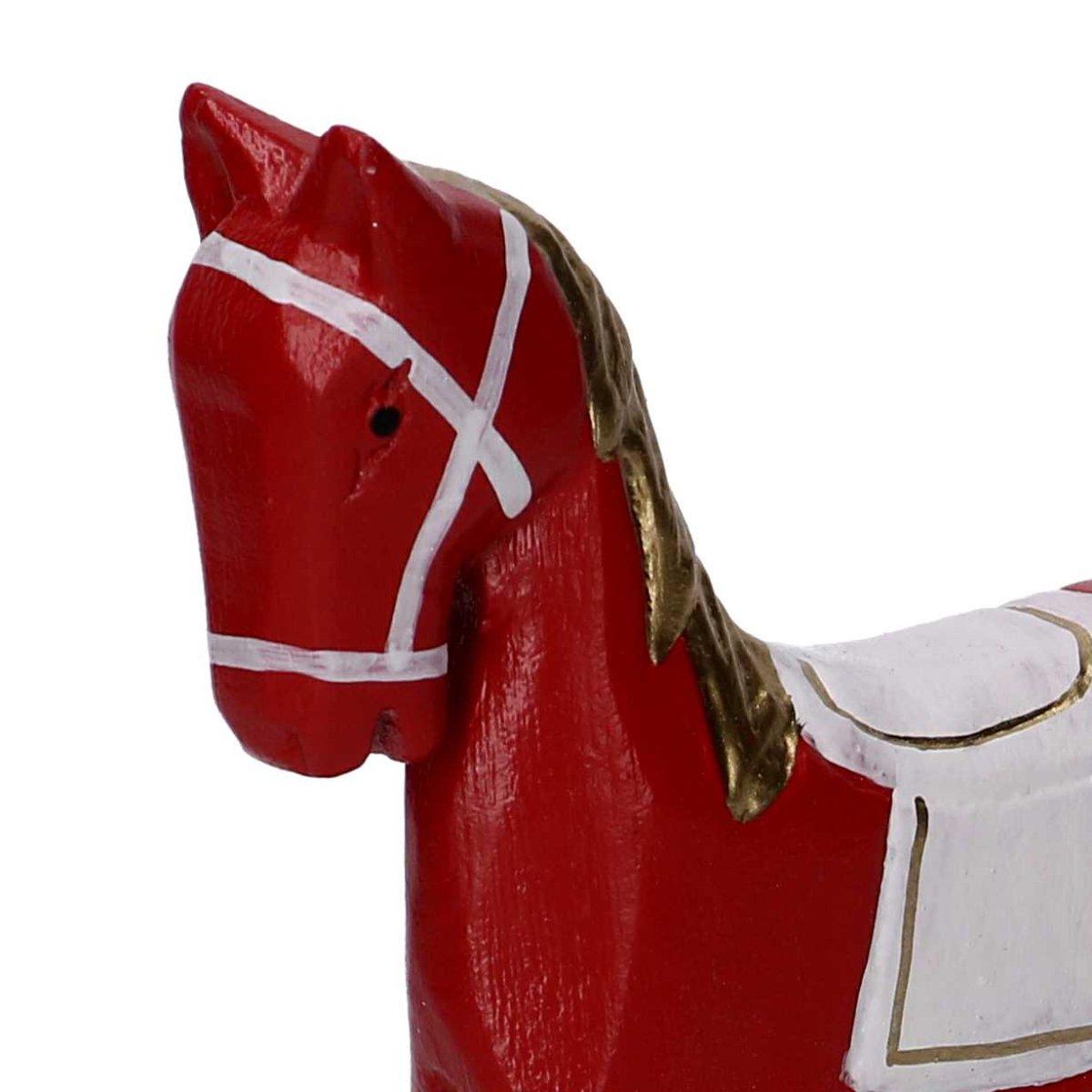 Cavallo dondolo legno rosso modello a 18 x 5 x 18 cm
