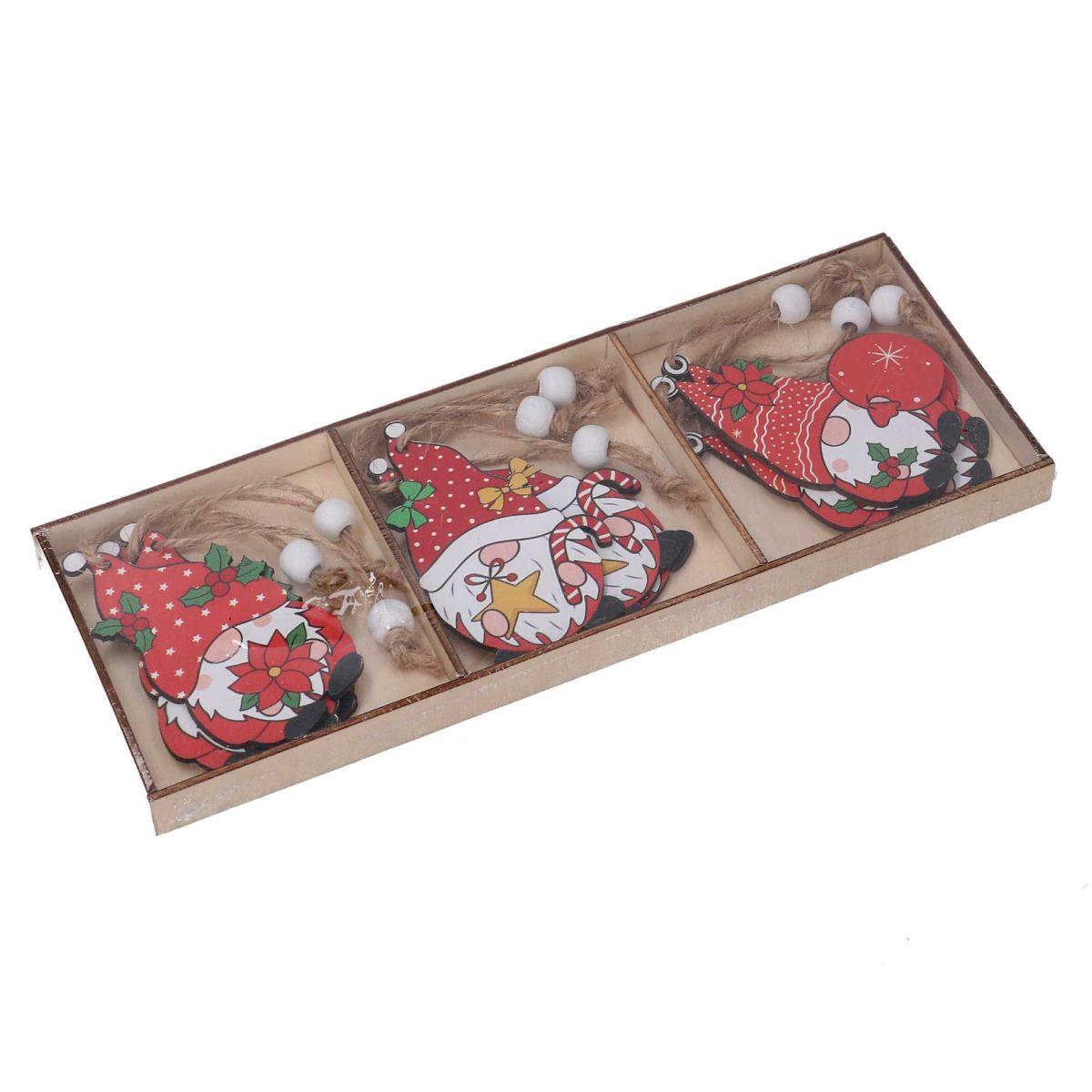 Babbo natale legno Set 8 pz