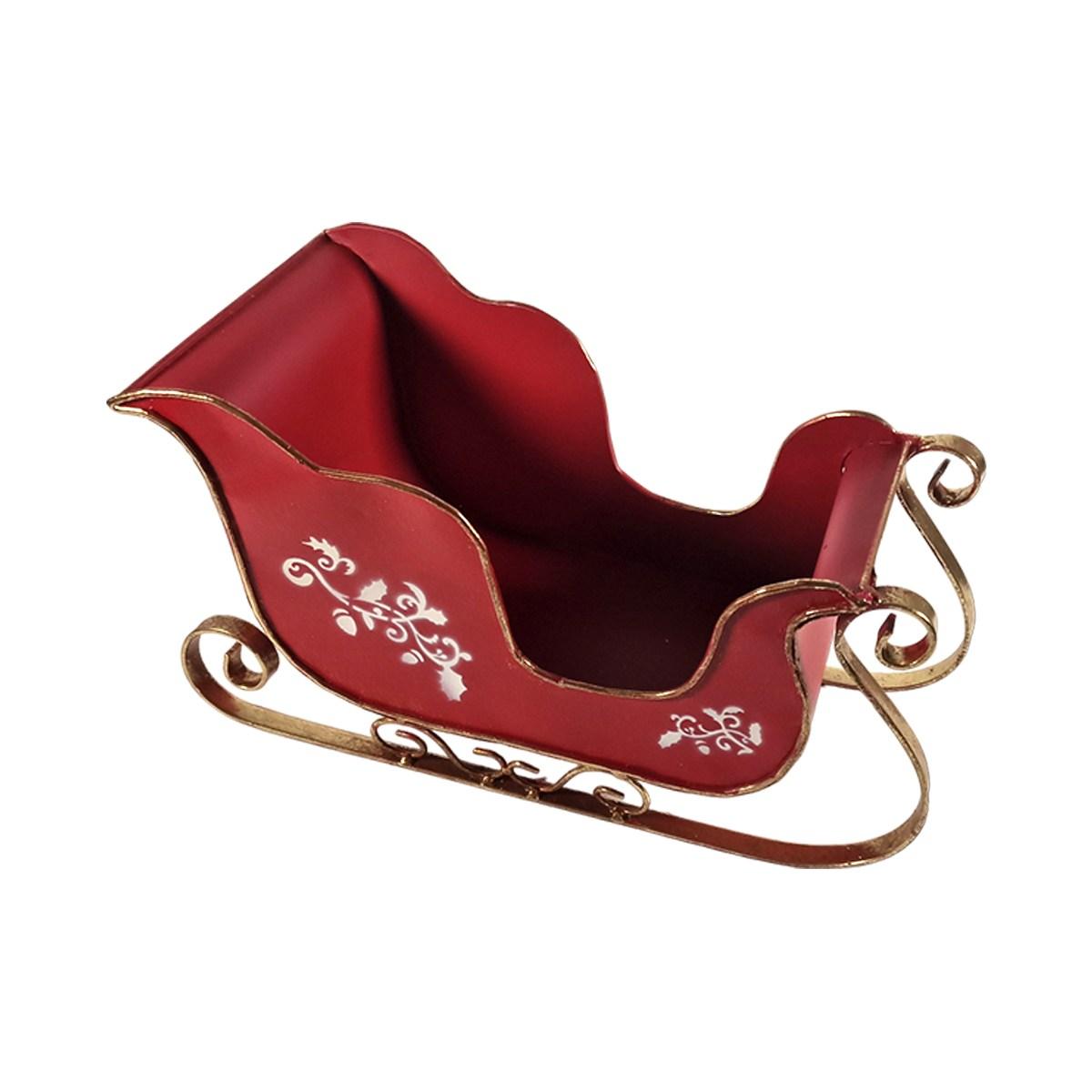 Slitta metallo rossa 35 x 17 x 20 cm