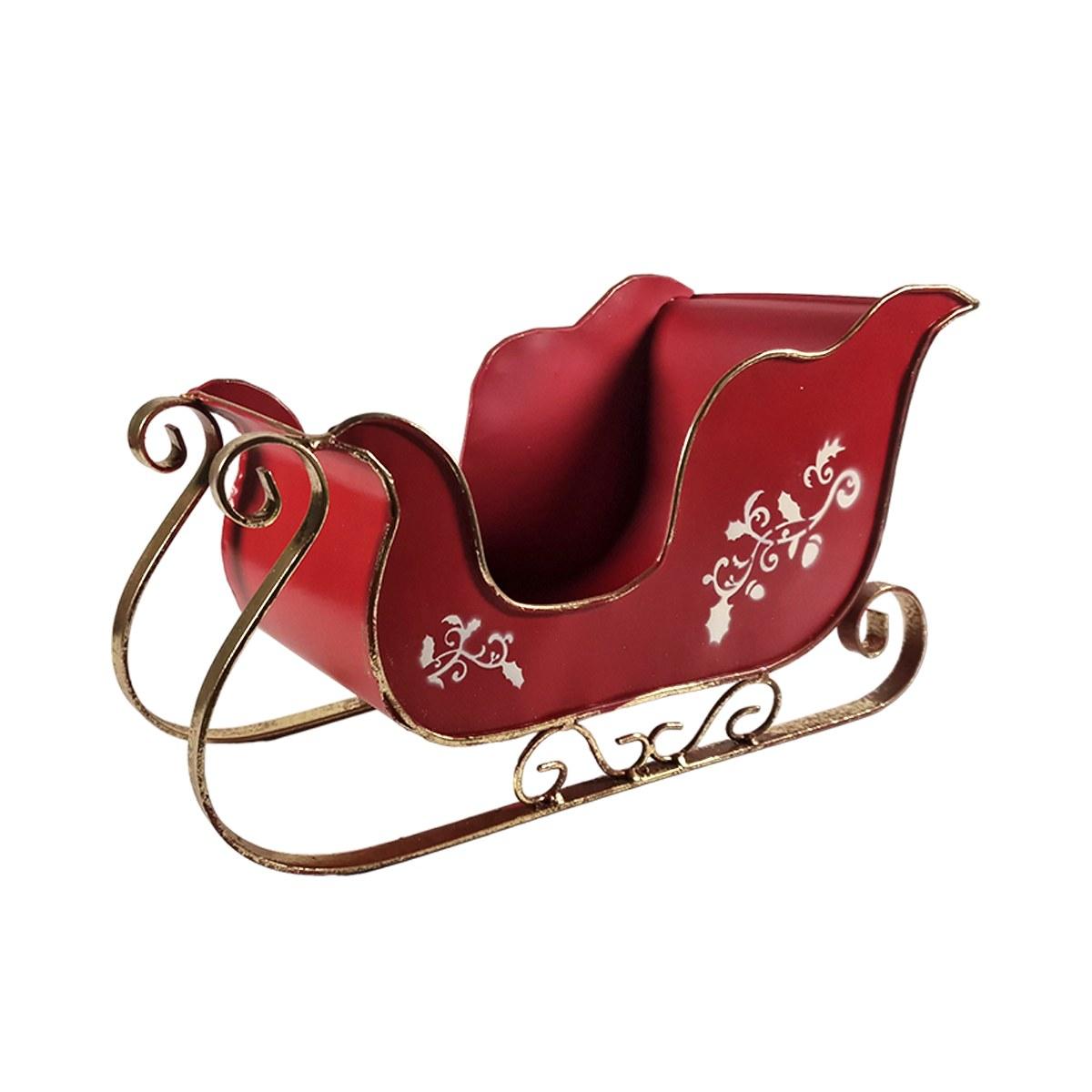 Slitta metallo rossa 35 x 17 x 20 cm
