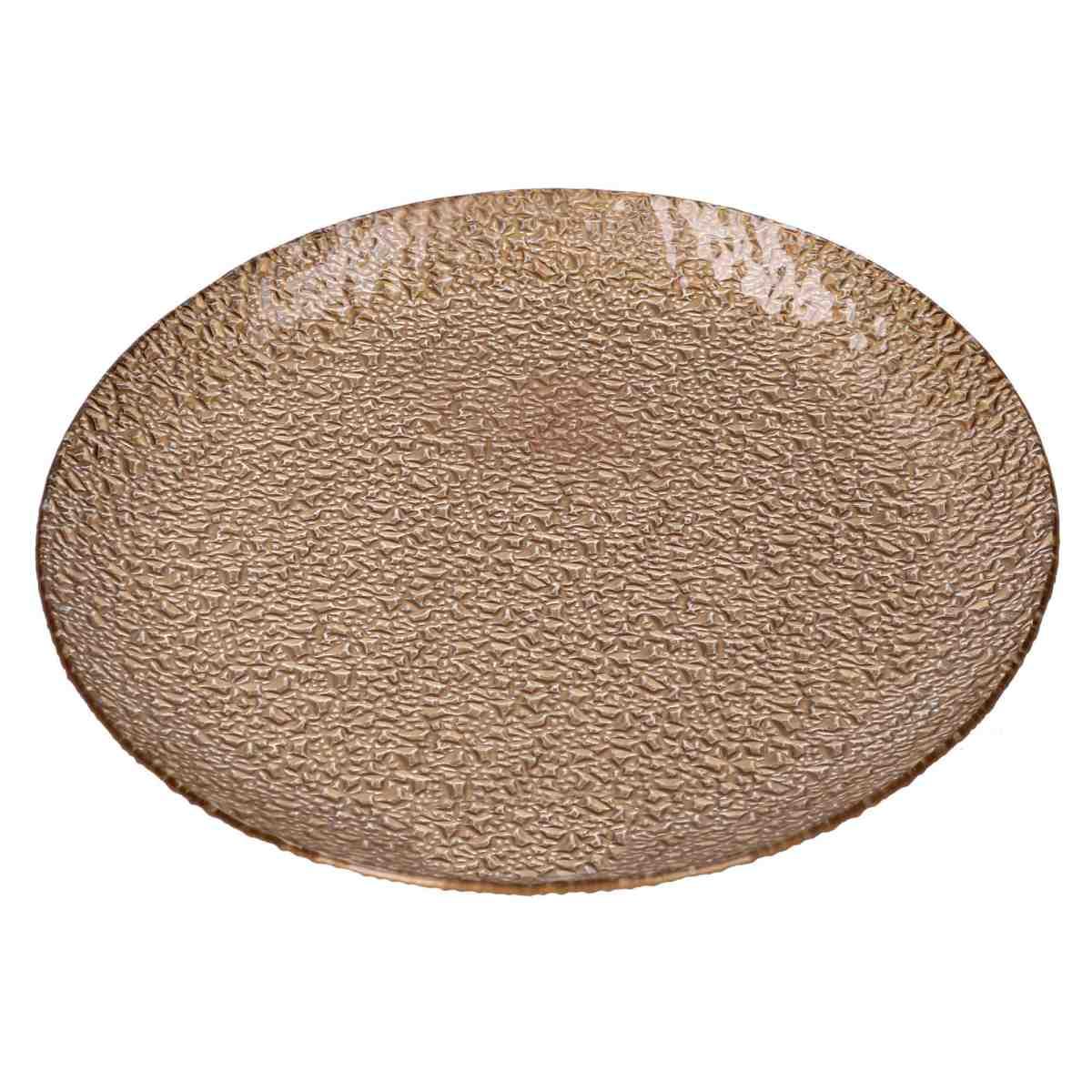 Piatto Tavola Vetro Oro cm.Ø20 |Vacchetti