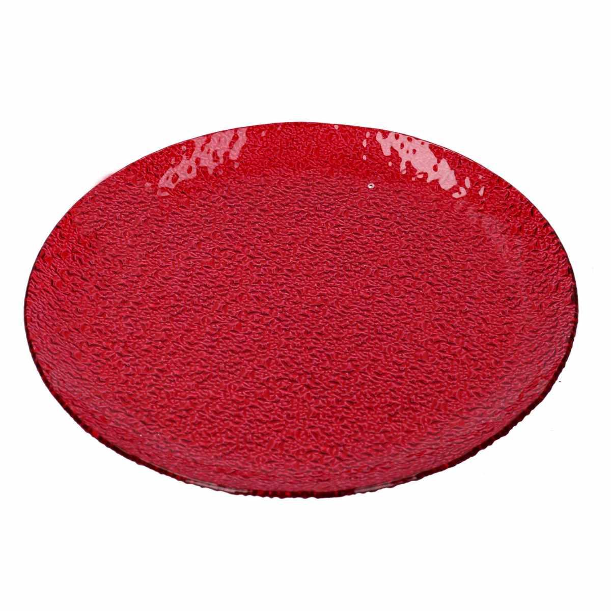 Piatto Tavola Vetro Rosso cm.Ø20 |Vacchetti
