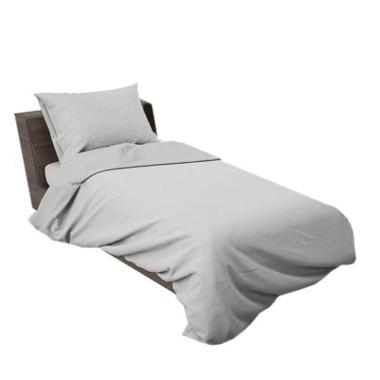 Lenzuola singole 1 piazza grigio perla Set 3 pz