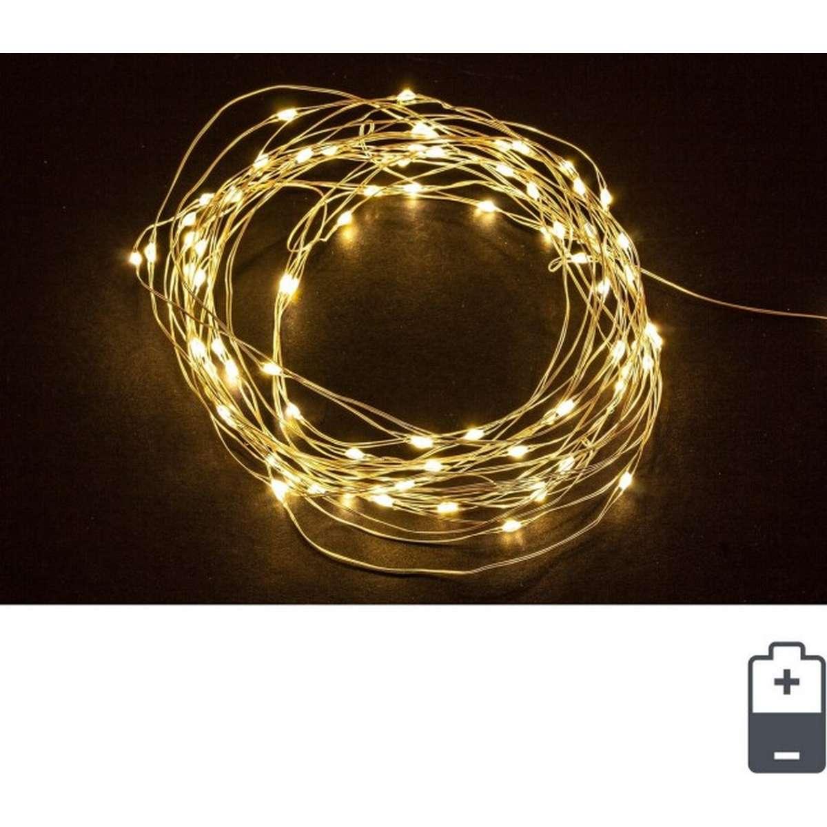 Luci di natale esterno batteria 40 led micro bianco caldo