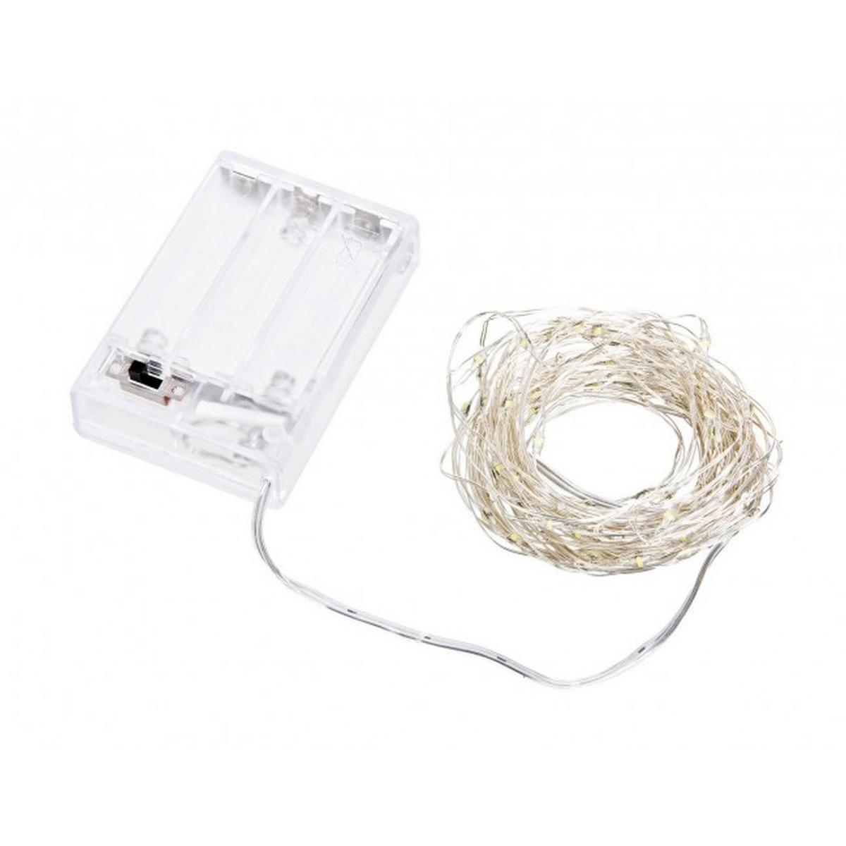Luci di natale esterno batteria 40 led micro bianco caldo