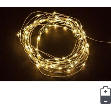 Luci di natale esterno batteria 40 led micro bianco caldo