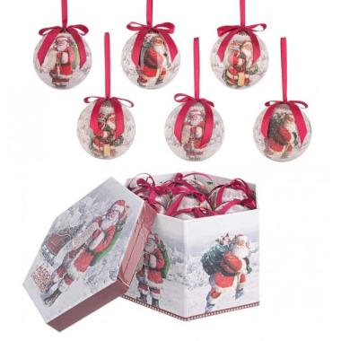 Pallina natalizia joyful babbo natalizia Set 14 pz