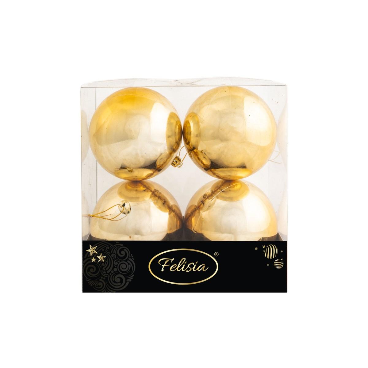 Pallina natalizia oro lucido Set 4 pz