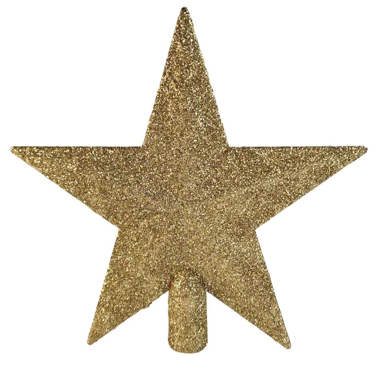 Puntale albero natale stella oro glitter 20 cm
