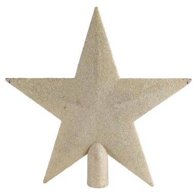 Puntale albero natale stella bianca glitter 20 cm