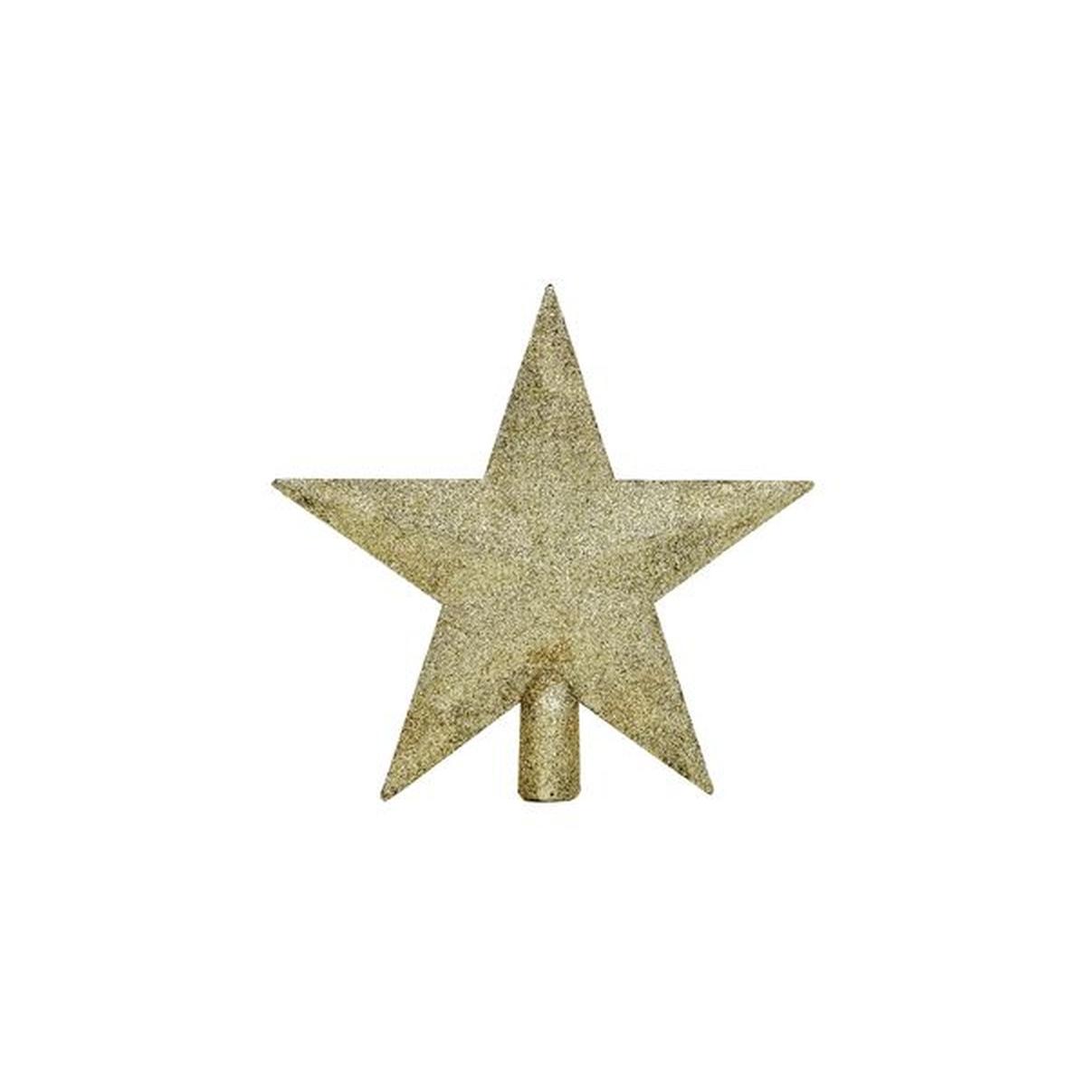 Puntale albero natale stella oro glitter 20 cm