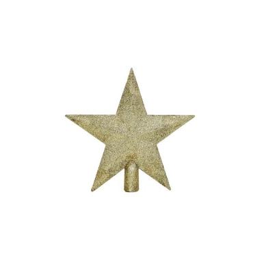Puntale albero natale stella oro glitter 20 cm