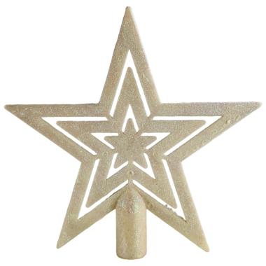 Puntale albero natale stella bianca glitter 20 cm