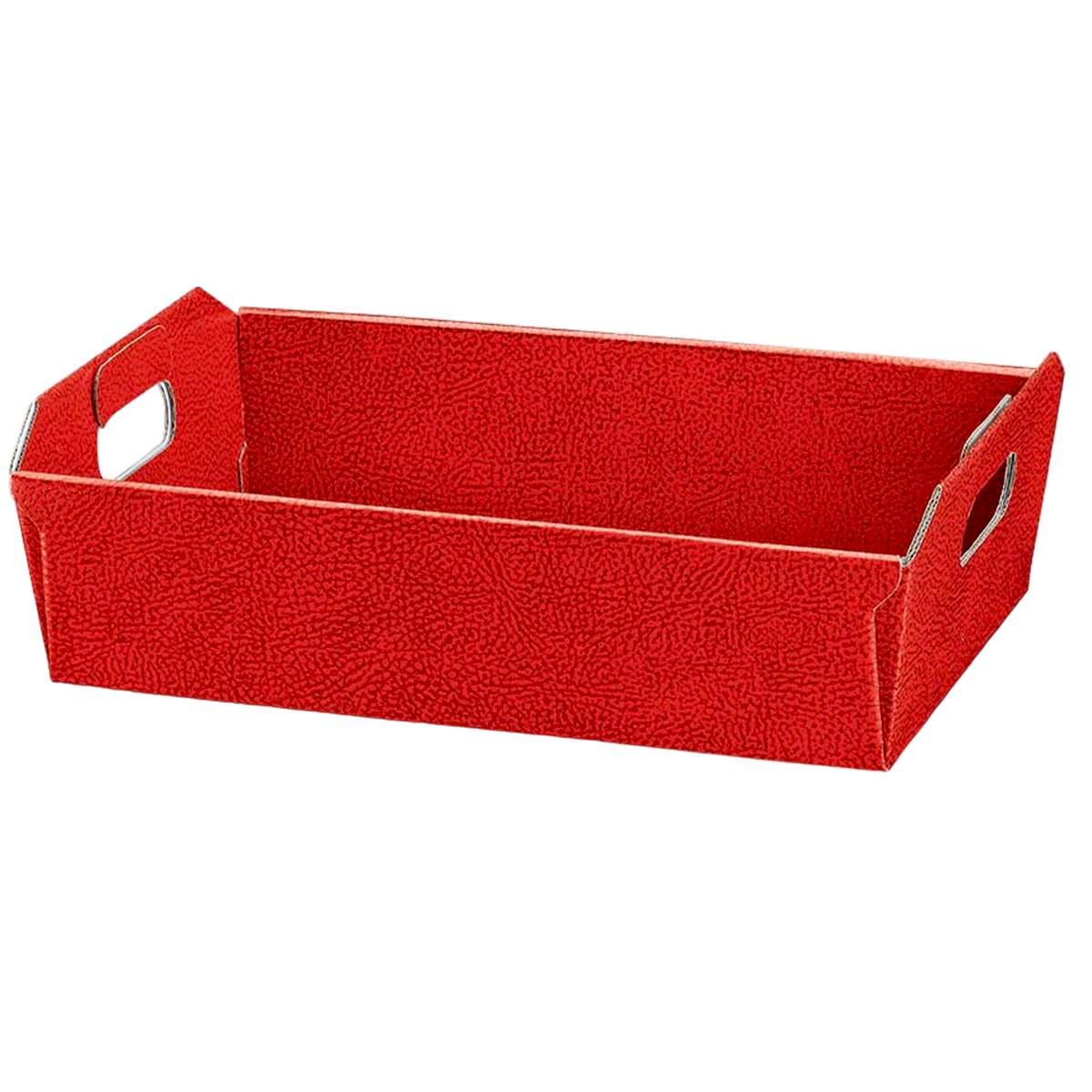 Cesto natale cartone rosso 35 x 26 x 7 cm
