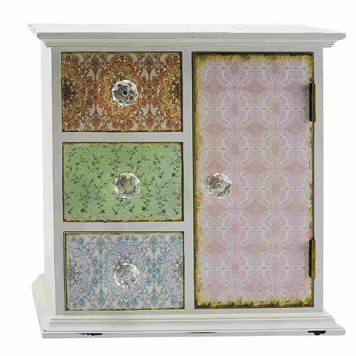 Porta gioie 3 cassetti 1 anta mosaico