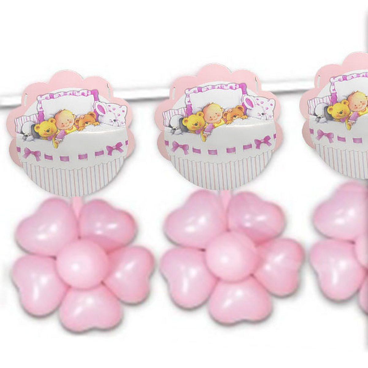 Festone party rosa palloncini mt