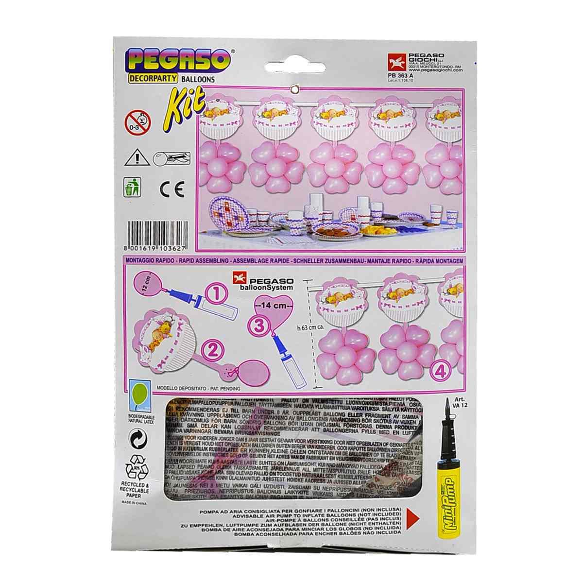 Festone party rosa palloncini mt