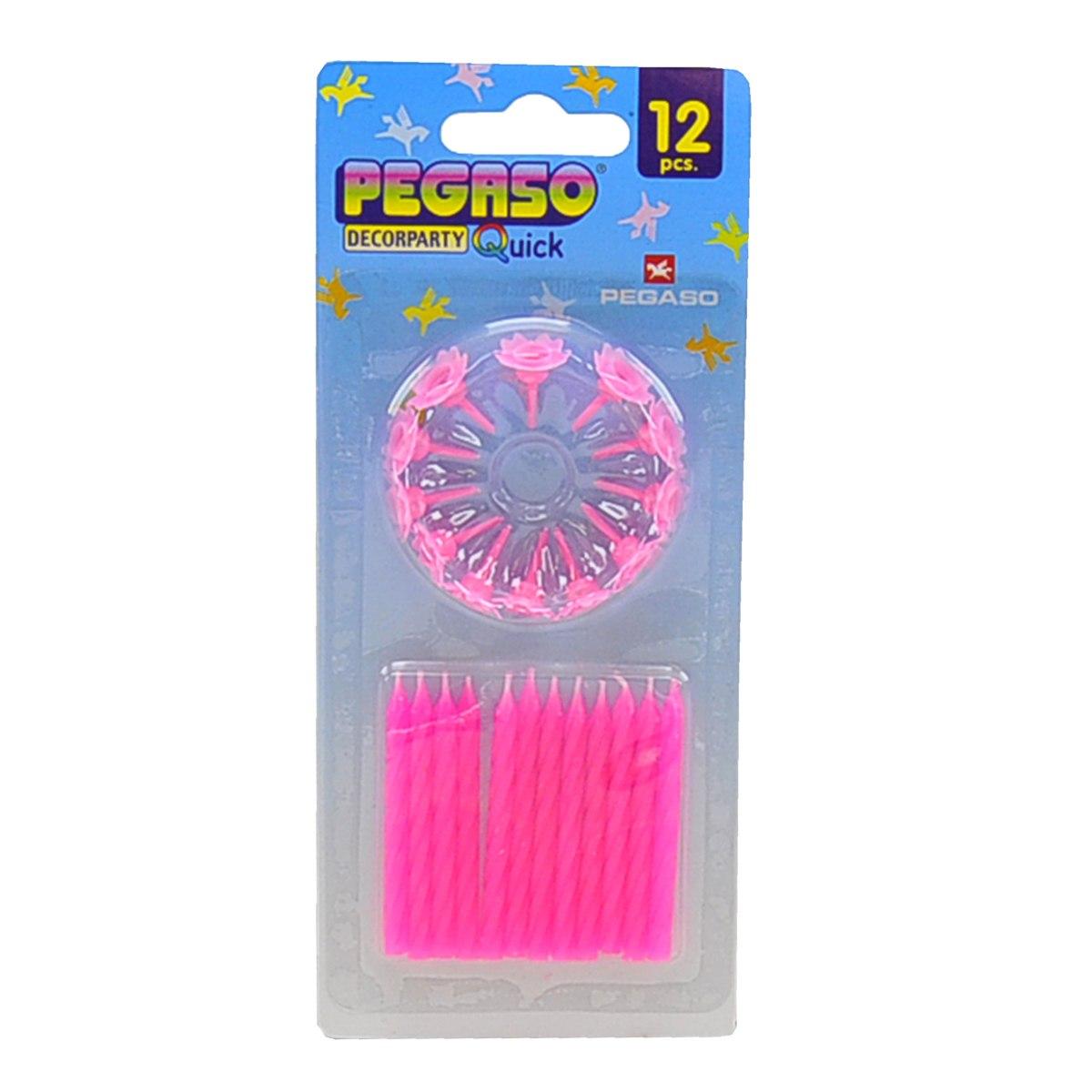 Candelina compleanno b rosa 12 pz