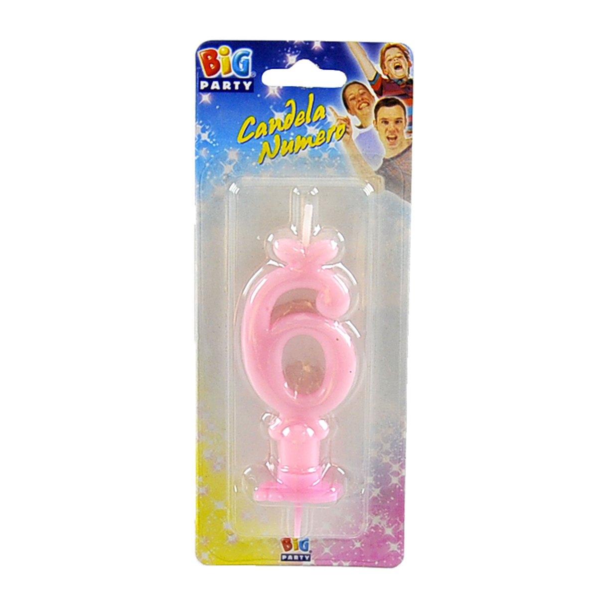 Candelina compleanno n 6 rosa