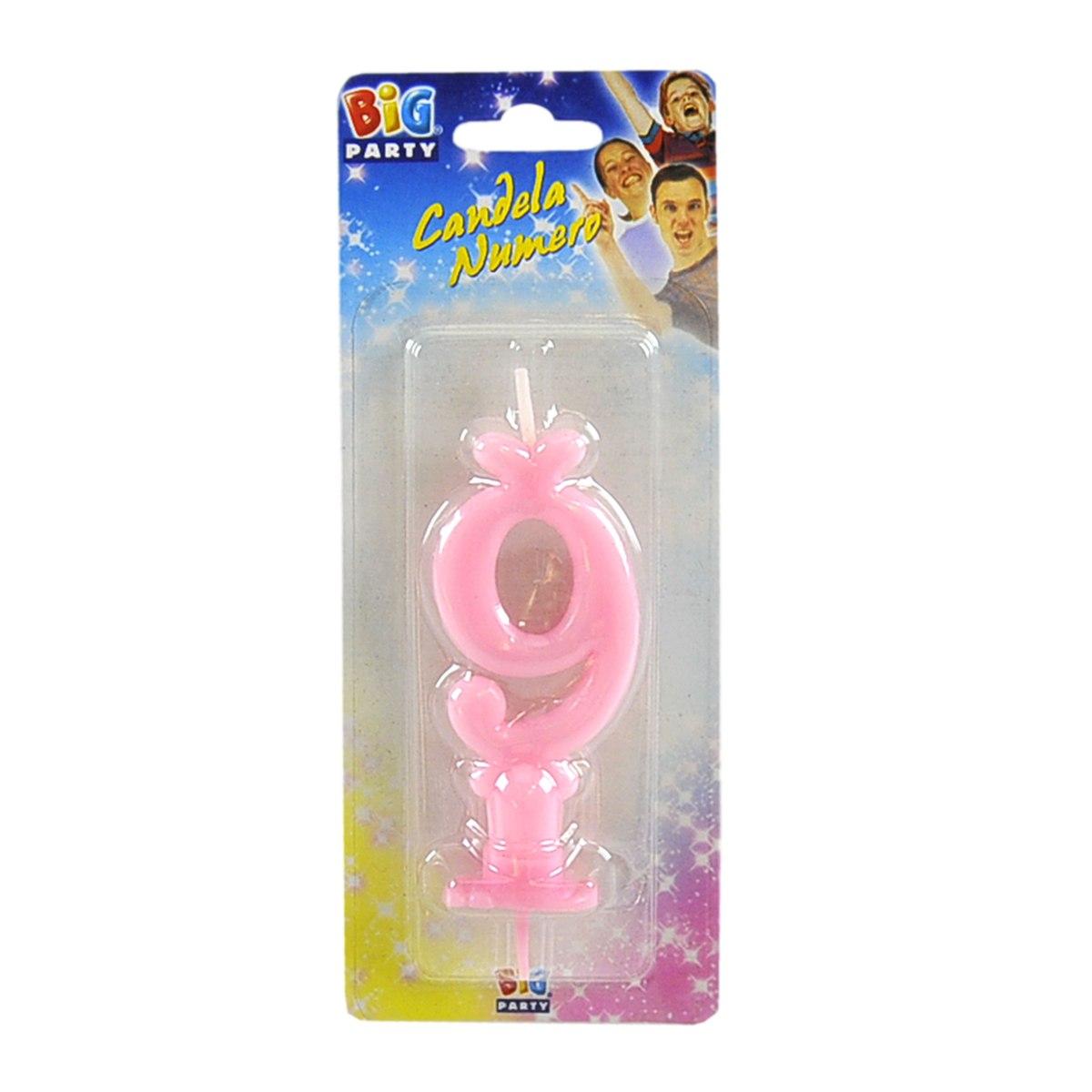 Candelina compleanno n 9 rosa