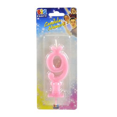 Candelina compleanno n 9 rosa