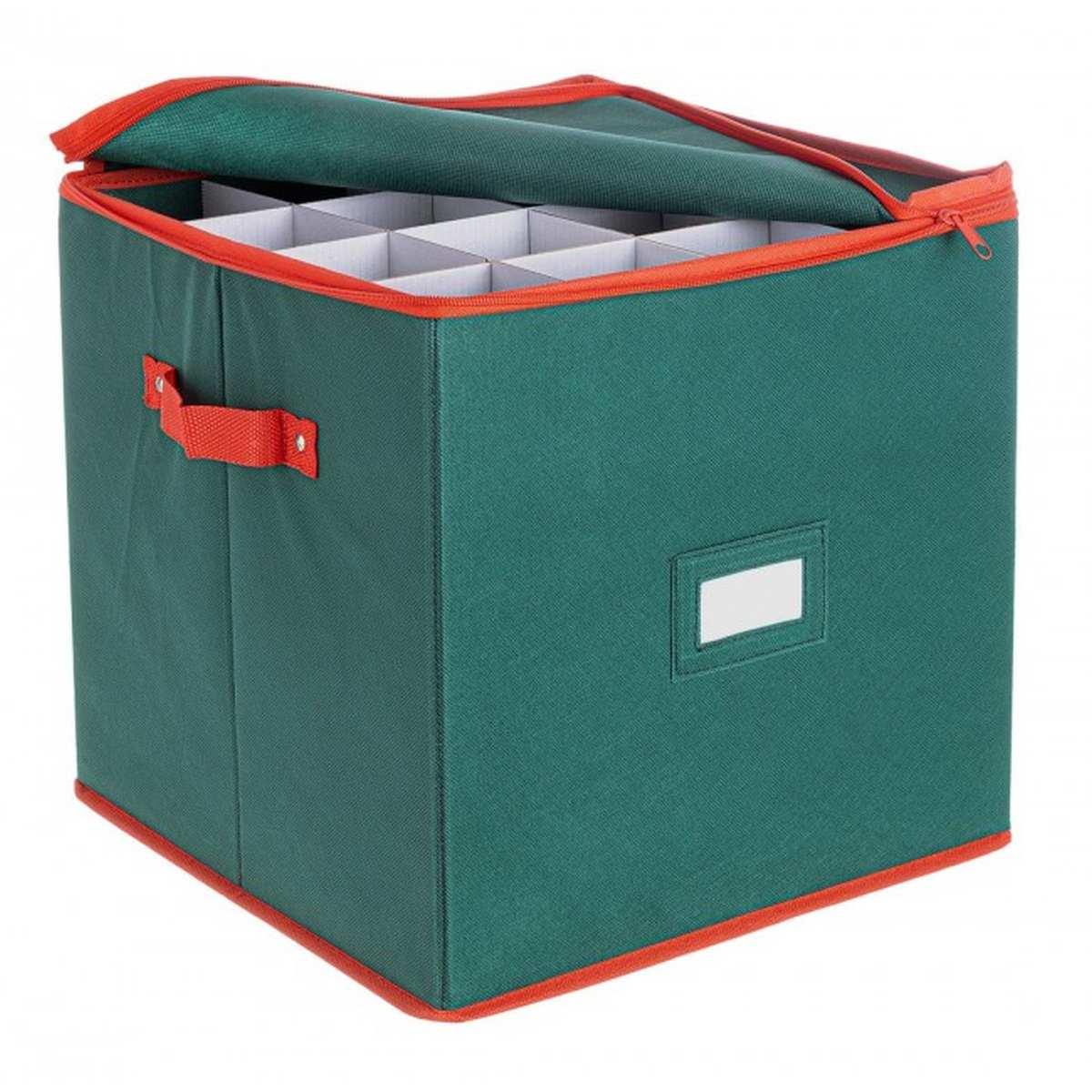 Contenitore palline natale verde scomparti 33 x 33 cm