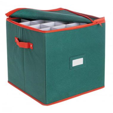 Contenitore palline natale verde scomparti 33 x 33 cm